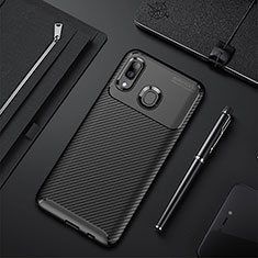 Silicone Candy Rubber TPU Twill Soft Case Cover WL1 for Samsung Galaxy A40 Black