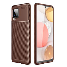 Silicone Candy Rubber TPU Twill Soft Case Cover WL1 for Samsung Galaxy A42 5G Brown