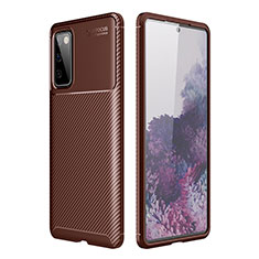 Silicone Candy Rubber TPU Twill Soft Case Cover WL1 for Samsung Galaxy S20 FE 4G Brown