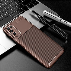 Silicone Candy Rubber TPU Twill Soft Case Cover Y01 for Huawei Honor 30 Lite 5G Brown