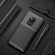 Silicone Candy Rubber TPU Twill Soft Case Cover Y01 for Huawei Mate 20 Black