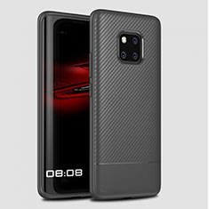 Silicone Candy Rubber TPU Twill Soft Case Cover Y01 for Huawei Mate 20 Pro Dark Gray