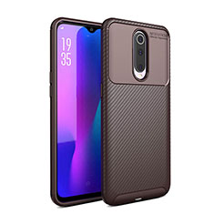 Silicone Candy Rubber TPU Twill Soft Case Cover Y01 for Oppo R17 Pro Brown