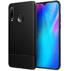 Silicone Candy Rubber TPU Twill Soft Case Cover Y02 for Huawei P30 Lite XL Black