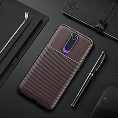 Silicone Candy Rubber TPU Twill Soft Case Cover Y02 for Oppo R17 Pro Brown