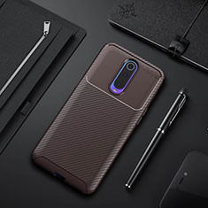 Silicone Candy Rubber TPU Twill Soft Case Cover Y02 for Oppo RX17 Pro Brown