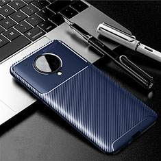 Silicone Candy Rubber TPU Twill Soft Case Cover Y02 for Xiaomi Redmi K30 Pro 5G Blue