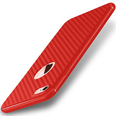 Silicone Candy Rubber TPU Twill Soft Case for Apple iPhone SE (2020) Red