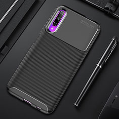 Silicone Candy Rubber TPU Twill Soft Case for Huawei P Smart Pro (2019) Black