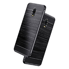 Silicone Candy Rubber TPU Twill Soft Case for Samsung Galaxy C8 C710F Black