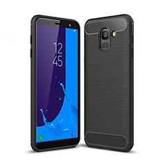 Silicone Candy Rubber TPU Twill Soft Case for Samsung Galaxy J6 (2018) J600F Black