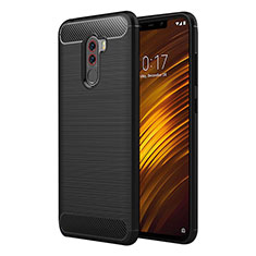 Silicone Candy Rubber TPU Twill Soft Case for Xiaomi Pocophone F1 Black