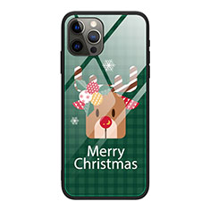 Silicone Frame Christmas Pattern Mirror Case Cover for Apple iPhone 12 Pro Colorful