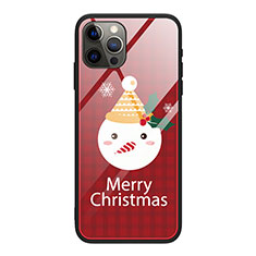 Silicone Frame Christmas Pattern Mirror Case Cover for Apple iPhone 12 Pro Max White