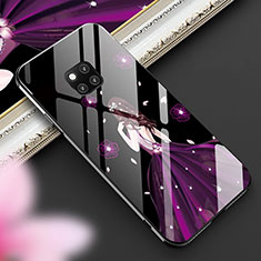 Silicone Frame Dress Party Girl Mirror Case Cover for Huawei Mate 20 Pro Purple
