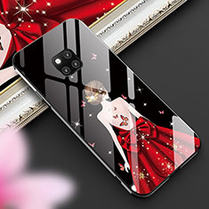 Silicone Frame Dress Party Girl Mirror Case Cover for Huawei Mate 20 Pro Red Wine