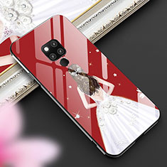 Silicone Frame Dress Party Girl Mirror Case Cover for Huawei Mate 20 X 5G White