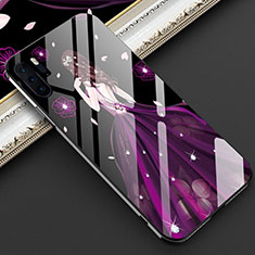 Silicone Frame Dress Party Girl Mirror Case Cover for Huawei P30 Pro Purple