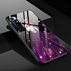 Silicone Frame Dress Party Girl Mirror Case Cover for Xiaomi Mi 10 Ultra Purple