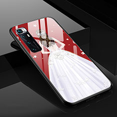 Silicone Frame Dress Party Girl Mirror Case Cover for Xiaomi Mi 10 Ultra White