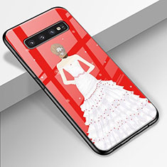 Silicone Frame Dress Party Girl Mirror Case Cover K01 for Samsung Galaxy S10 Plus Mixed