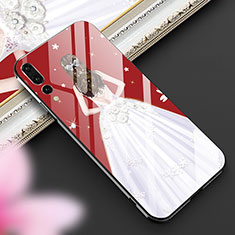 Silicone Frame Dress Party Girl Mirror Case Cover K02 for Huawei P20 Pro White