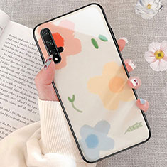 Silicone Frame Fashionable Pattern Mirror Case Cover D01 for Huawei Honor 20S Pink