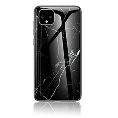 Silicone Frame Fashionable Pattern Mirror Case Cover for Google Pixel 4 XL Black