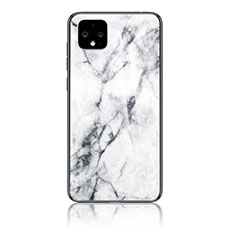 Silicone Frame Fashionable Pattern Mirror Case Cover for Google Pixel 4 XL White