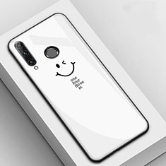 Silicone Frame Fashionable Pattern Mirror Case Cover for Huawei Enjoy 9s White