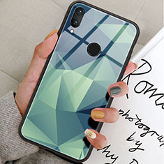Silicone Frame Fashionable Pattern Mirror Case Cover for Huawei Honor V10 Lite Green
