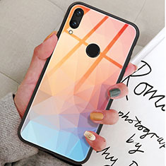 Silicone Frame Fashionable Pattern Mirror Case Cover for Huawei Honor View 10 Lite Orange
