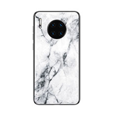 Silicone Frame Fashionable Pattern Mirror Case Cover for Huawei Mate 30 Pro White