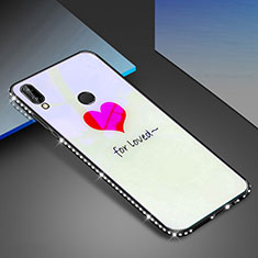 Silicone Frame Fashionable Pattern Mirror Case Cover for Huawei P20 Lite White