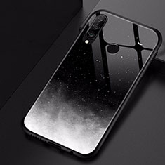 Silicone Frame Fashionable Pattern Mirror Case Cover for Huawei P30 Lite Black