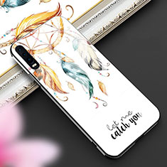 Silicone Frame Fashionable Pattern Mirror Case Cover for Huawei P30 White