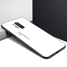 Silicone Frame Fashionable Pattern Mirror Case Cover for OnePlus 8 Pro White