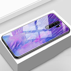 Silicone Frame Fashionable Pattern Mirror Case Cover for Oppo A11X Purple