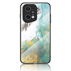 Silicone Frame Fashionable Pattern Mirror Case Cover for Oppo Find X5 Pro 5G Green