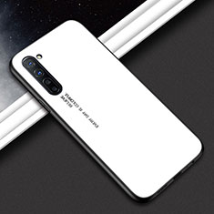Silicone Frame Fashionable Pattern Mirror Case Cover for Oppo K7 5G White