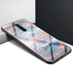 Silicone Frame Fashionable Pattern Mirror Case Cover for Oppo Reno Ace Mixed