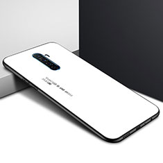 Silicone Frame Fashionable Pattern Mirror Case Cover for Oppo Reno Ace White