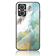 Silicone Frame Fashionable Pattern Mirror Case Cover for Oppo Reno8 Z 5G Green