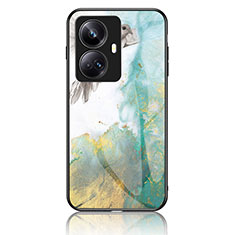 Silicone Frame Fashionable Pattern Mirror Case Cover for Realme 10 Pro+ Plus 5G Green