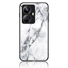 Silicone Frame Fashionable Pattern Mirror Case Cover for Realme 10 Pro+ Plus 5G White