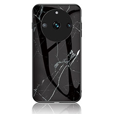 Silicone Frame Fashionable Pattern Mirror Case Cover for Realme 11 Pro+ Plus 5G Black