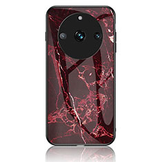 Silicone Frame Fashionable Pattern Mirror Case Cover for Realme 11 Pro+ Plus 5G Red