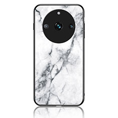 Silicone Frame Fashionable Pattern Mirror Case Cover for Realme 11 Pro+ Plus 5G White