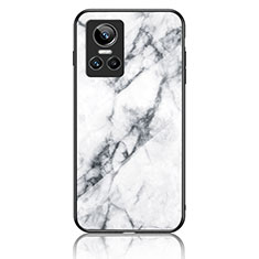 Silicone Frame Fashionable Pattern Mirror Case Cover for Realme GT Neo3 5G White
