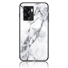 Silicone Frame Fashionable Pattern Mirror Case Cover for Realme V23 5G White